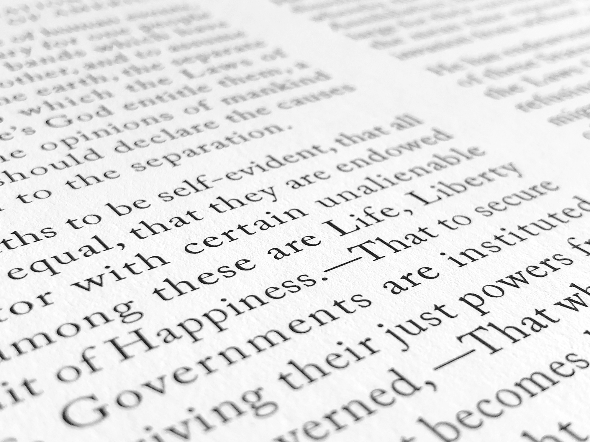 Detailed view of the text of the Rothridge Broadside of the Declaration