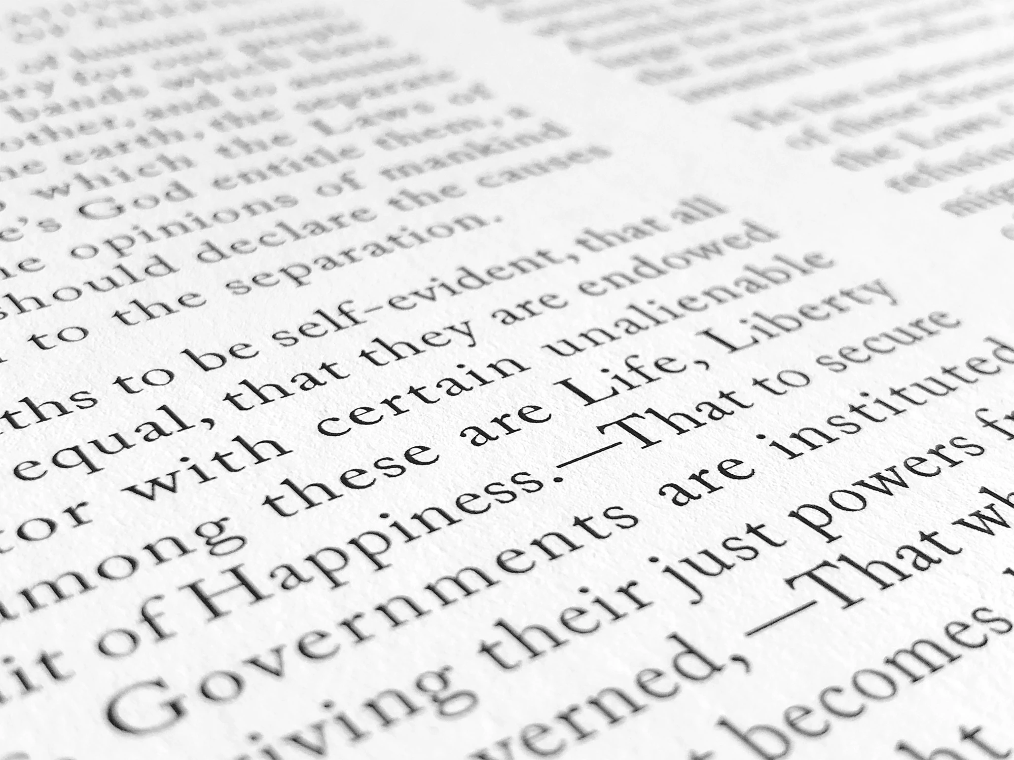 Detailed view of the text of the Rothridge Broadside of the Declaration